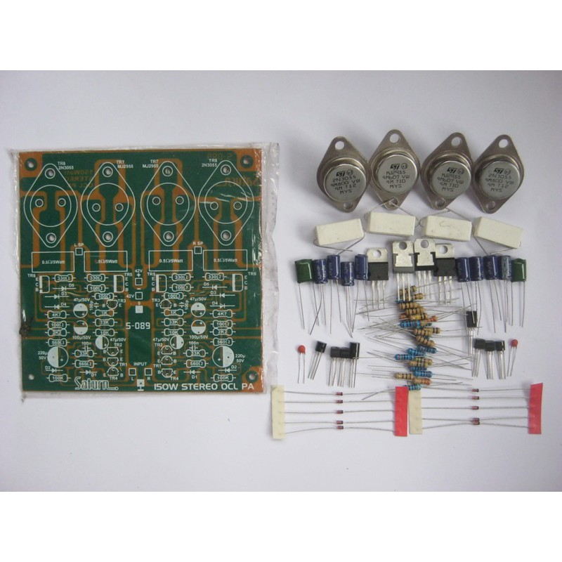 DIY PCB dan Komponen 150W Stereo OCL Power Amplifier Saturn S-089