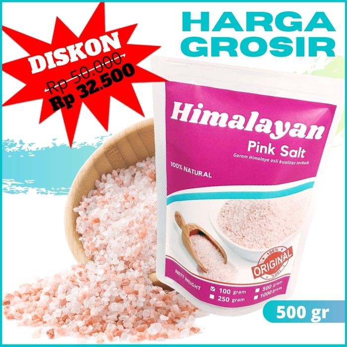 

PROMO Garam himalaya 500 Gram 500 Gr ORIGINAL himsalt pink salt HIMALAYAN PINKSALT