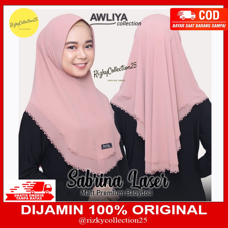 TERMURAH!! KHIMAR AWLIYA COLLECTION / SABRINA LASER ORI AWLIYA/ KHIMAR JILBAB ORI AWLIYA 2LAYER OVAL