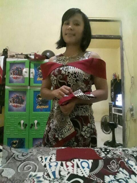 Dress Batik Off Shoulder 126 Ab