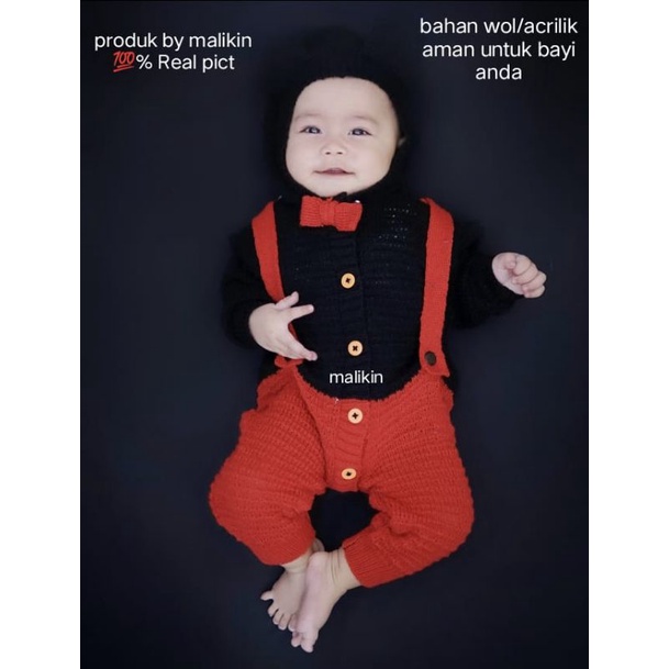 MALIKIN JUMPER BAYI MICKEY MOUSE UNISEX / JUMPER BAYI RAJUT / PAKAIAN BAYI HANGAT