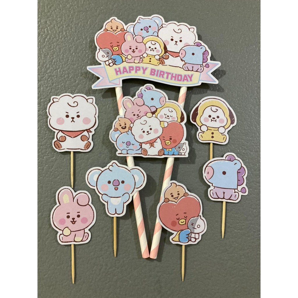 cake topper BT21 baby / hiasan tusukan kue ulang tahun BT21 baby
