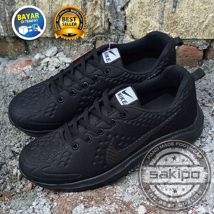 PROMO ANAK SEKOLAH !! SEPATU SEKOLAH HITAM POLOS SD SMP SMA SMK KULIAH / SEPATU KERJA JOGGING HITAM PRIA WANITA / SEPATU SENAM AEROBIK HITAM / SAKIPO