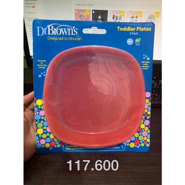 Dr.Brown's Toddler Plates piring makan anak 3 Pcs TF022