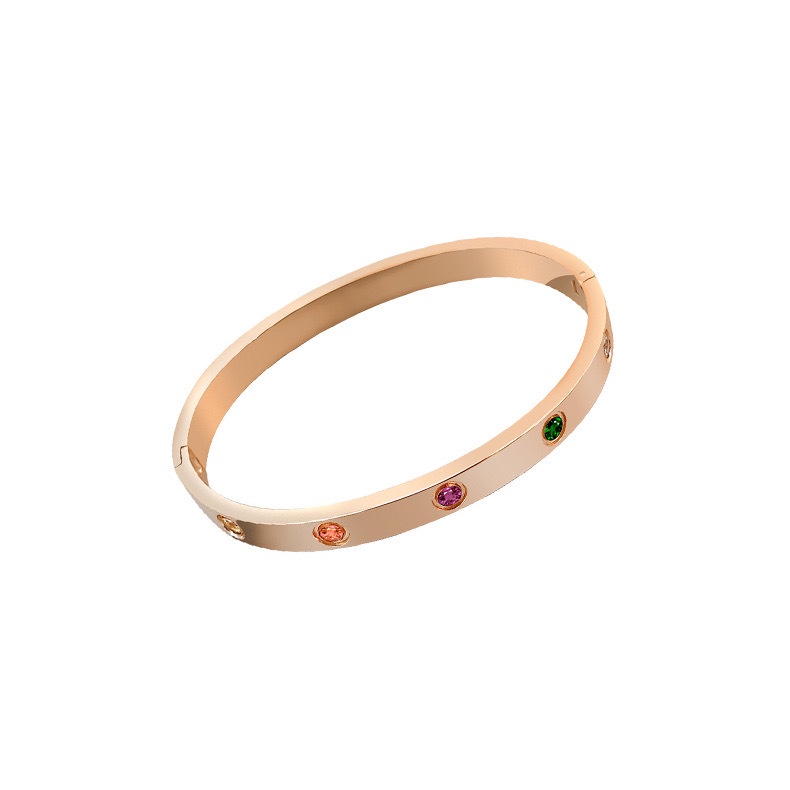 Fashion Warna Baru Berlian titanium steel rose gold Gelang