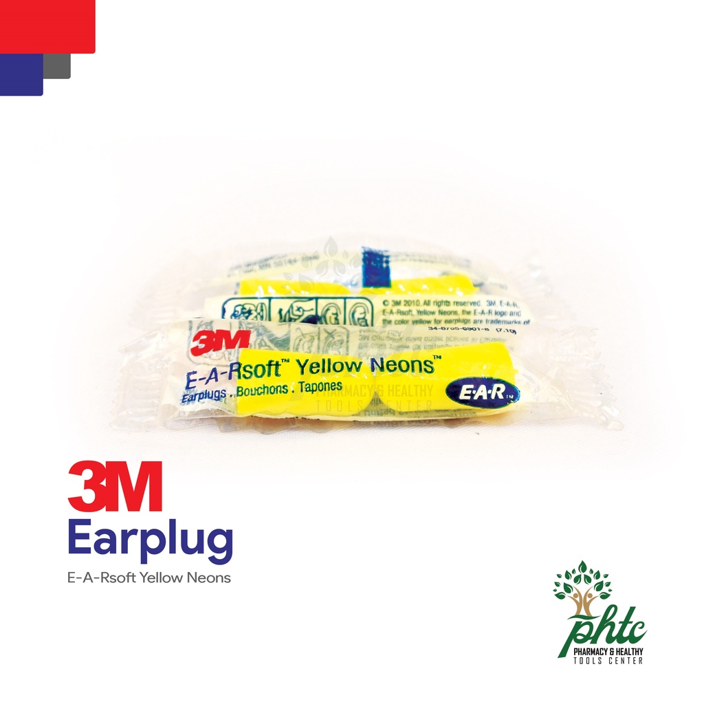 3M E-A-RSoft Yellow Neons l Penyumbat Telinga Peredam Bising l Sumbat Telinga Earplugs 3M