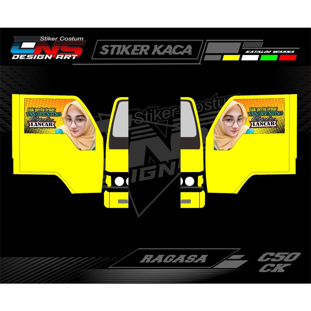 Stiker Sticker Kaca Samping Truk kanan kiri Stiker Blok Kaca Samping Truk Ragasa Kanan kiri Stiker V