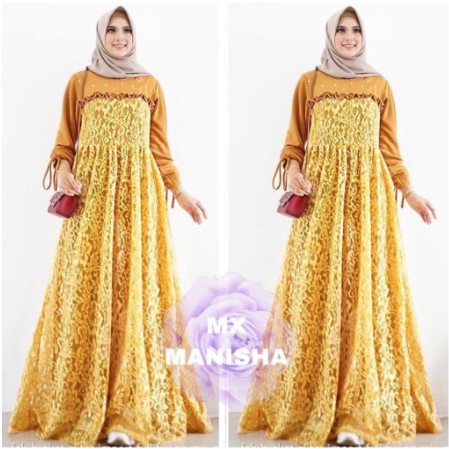Maxi Manisha Baju Gamis Muslim Terbaru 2020 2021 Model Baju Pesta Wanita kekinian