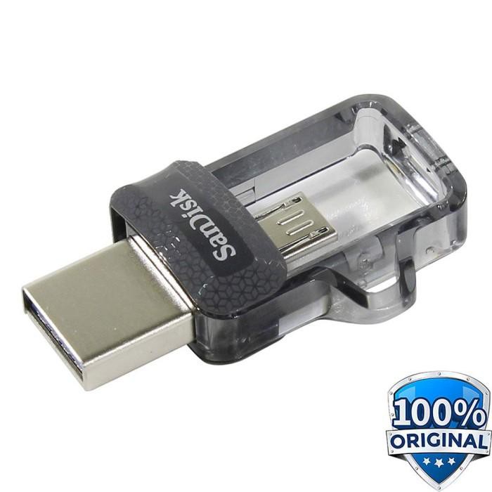 Jual Sandisk Ultra Dual OTG Flash Drive M3.0 64GB - SDDD3-64G - Black Diskon