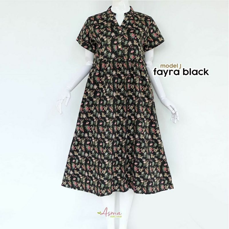 MODEL J FAYRA BLACK Homedress Daster Asma daily wear Asma dailywear Asmadailywear