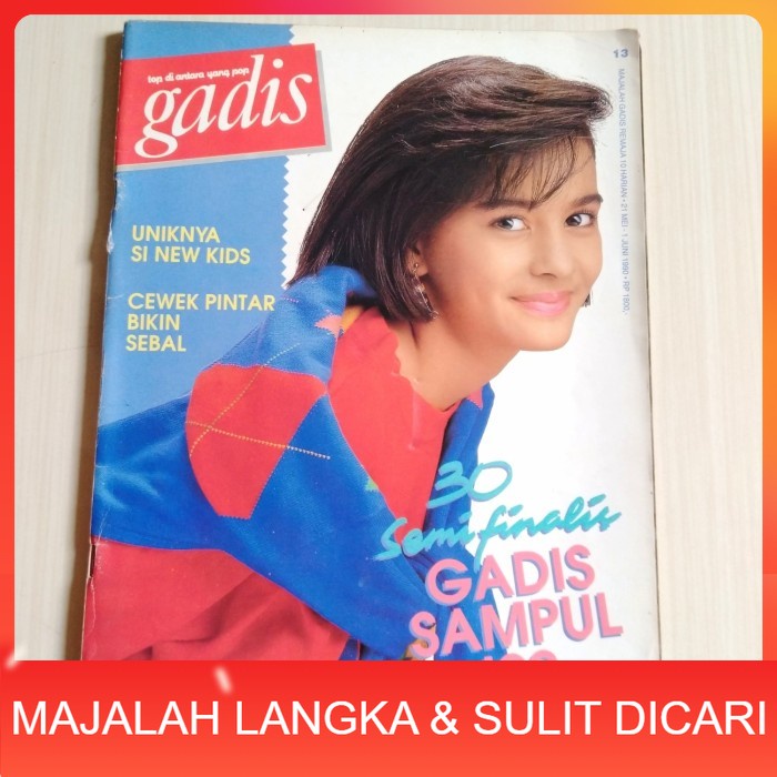 Majalah GADIS No.13 Mei 1990 LEAH BRATADJAJA + GADSAM 90 NIKE ARDILLA Langka