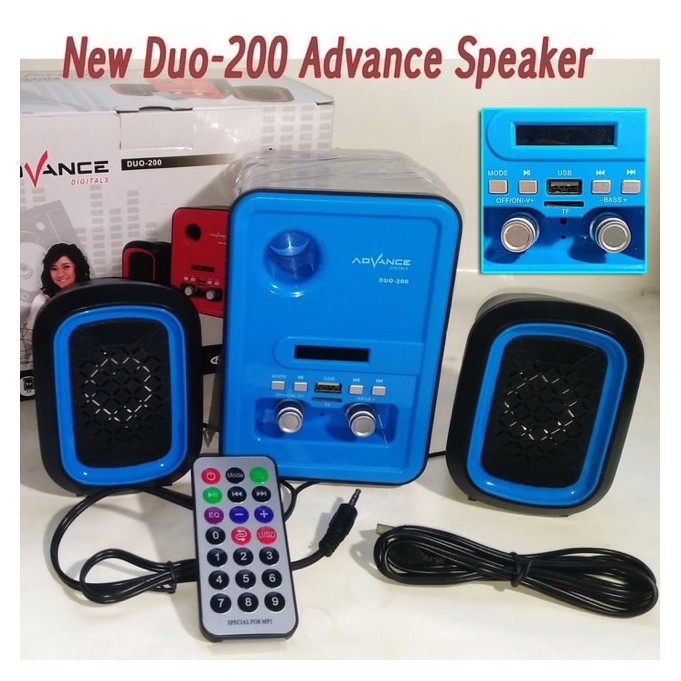 Speaker multimedia 2.0 Advance Duo 200 Bluetooth / BT Subwoofer (MP3, RADIO, REMOTE ) power usb