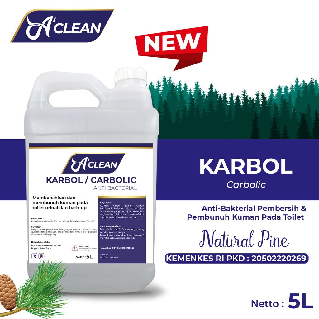 KARBOL WANGI ANTIBACTERIAL / CARBOLIC A CLEAN CARE - 5 LITER