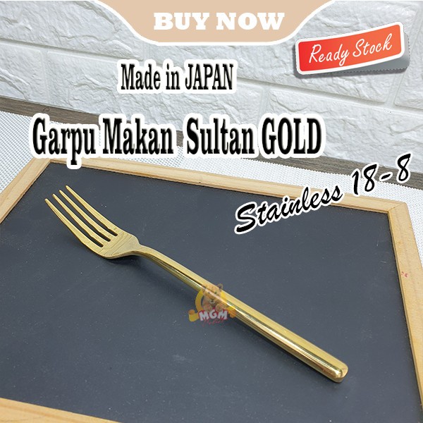 JAPAN Gold Garpu makan SULTAN emas TEBAL stainless 18-8 dinner fork