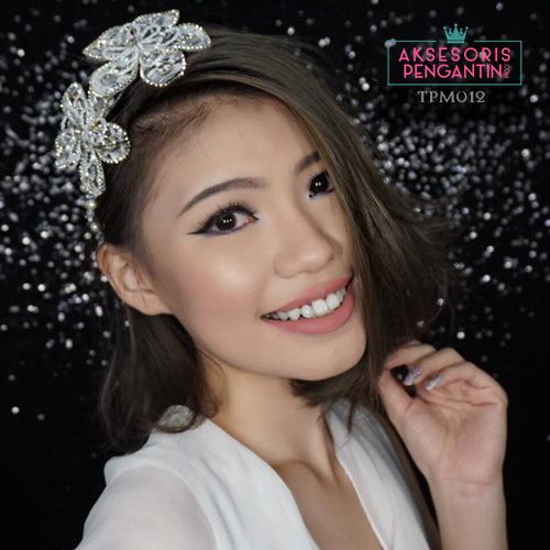 [BISA COD] AKSESORIS PENGANTIN HEADPIECE HAIRBAND TIARA WEDDING TPM012