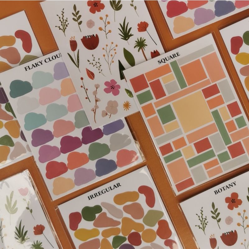 

Colorful Simple Pattern Sticker / Stiker Motif Warna-Warni - Decorative bujo / planner / scrapbook sticker / stickers