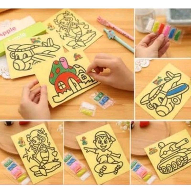 50pcs pasir lukis/mewarnai gambar //pasir pasiran murah