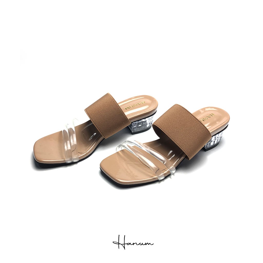 Hanum - Sandal Heels Tali Wanita Hak Tahu 3cm Kaca MH-002