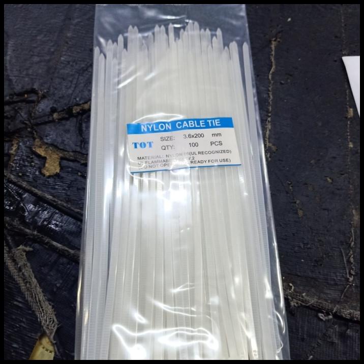 

Cable Ties Kabel Tis Putih 3,6X20Cm Isi 100 Pcs