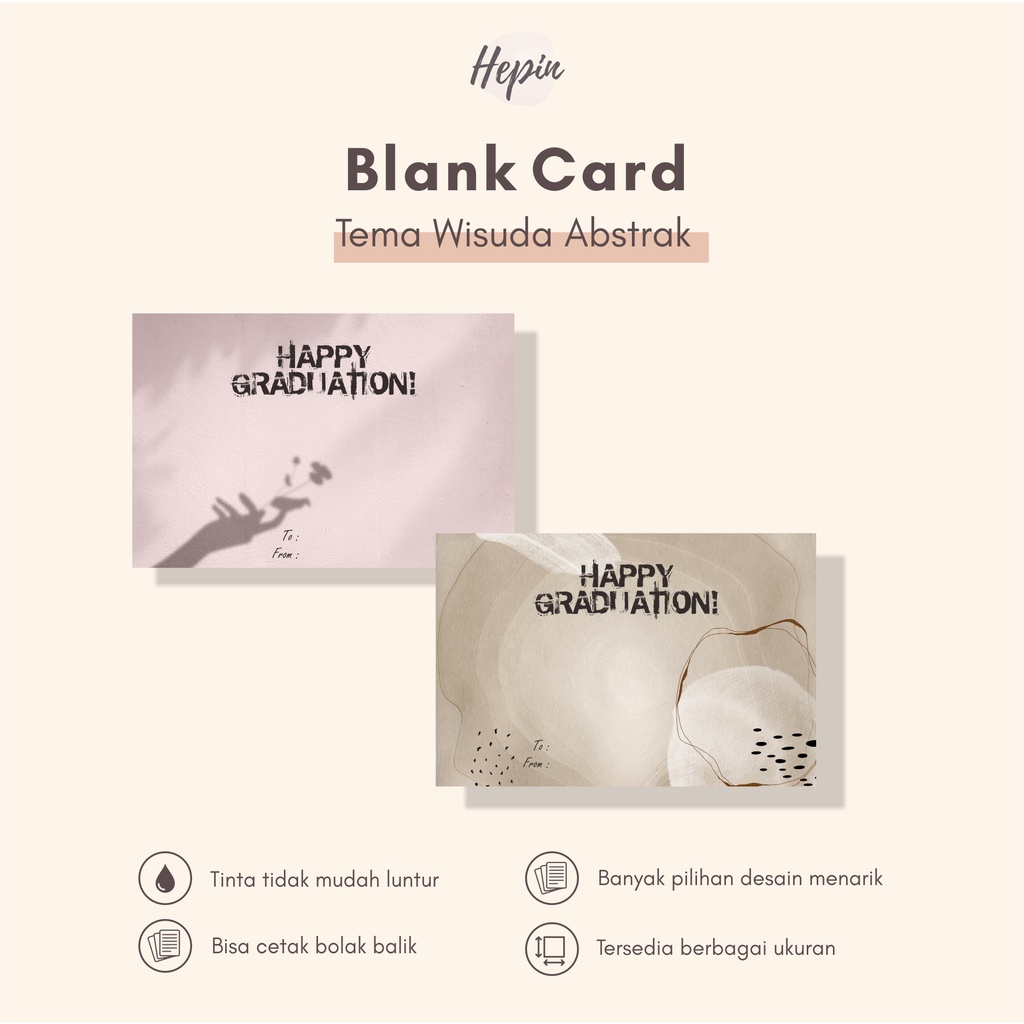 

blank card murah/kartu hampers tema WISUDA ABSTRAK