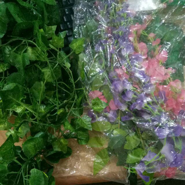 Satuan Rambat Kecil/daun Rambat Plastik/bunga Plastik/rumput Plastik/bunga Plastik/dekorasi Rumah