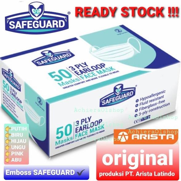 ( BISA COD ) Masker SAFEGUARD by SENSI Mask 3 Ply bukan Duckbill Convex isi 50 pcs - Pink (SEL)