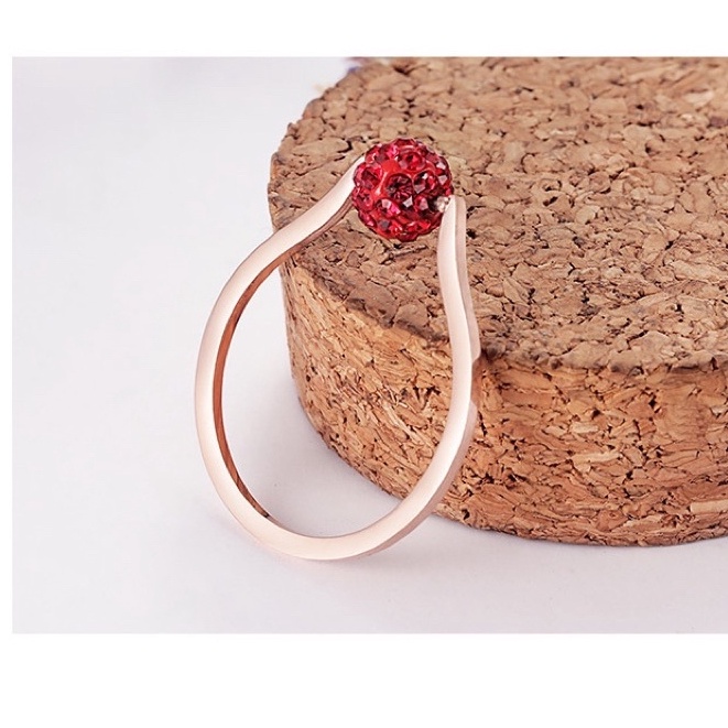 Cincin bola disko titanium korea fashion anti karat