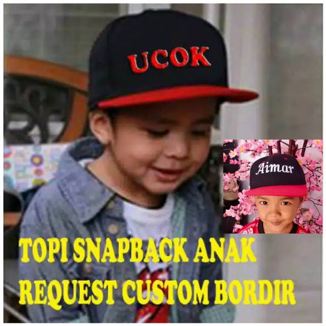 Cetak Nama di topi snapback anak/snapback hiphop anak