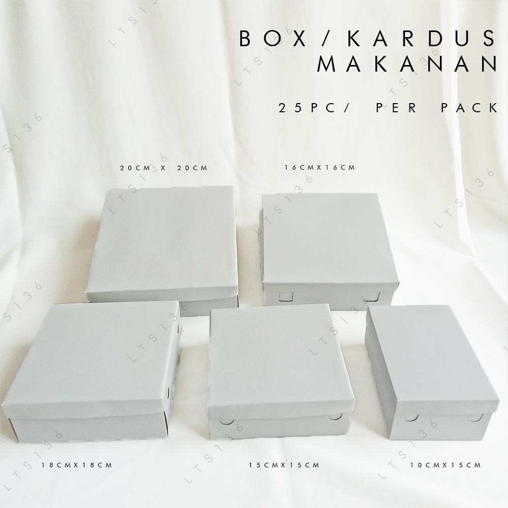 

Grosir Kardus Makanan / box makanan / 10x15 cm / 15x15 cm / 16x16 cm/ 18x18xm / 20x20 cm