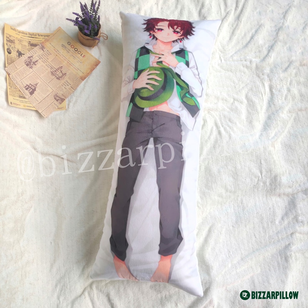 Bizzarpillow Bantal Anime Dakimakura Ukuran 100 x 36cm  Custom Jujutsu Kaisen / AOT / Demon Slayer BZ155