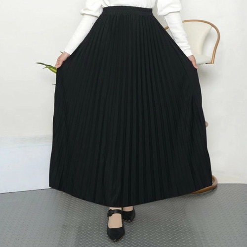 Rok Plisket Klok Black / Bawahan Perempuan / Rok Plisket Premium / Plisket Rok Perempuan