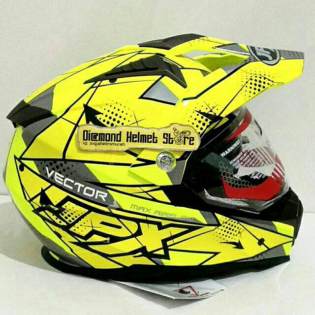 Helm JPX Duke X 606 Vector Yellow Fluo Silver Flat Visor