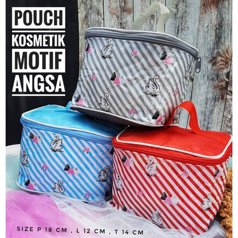 POUCH KOSMETIK MOTIF ANGSA / TAS KOSMETIK SERBAGUNA