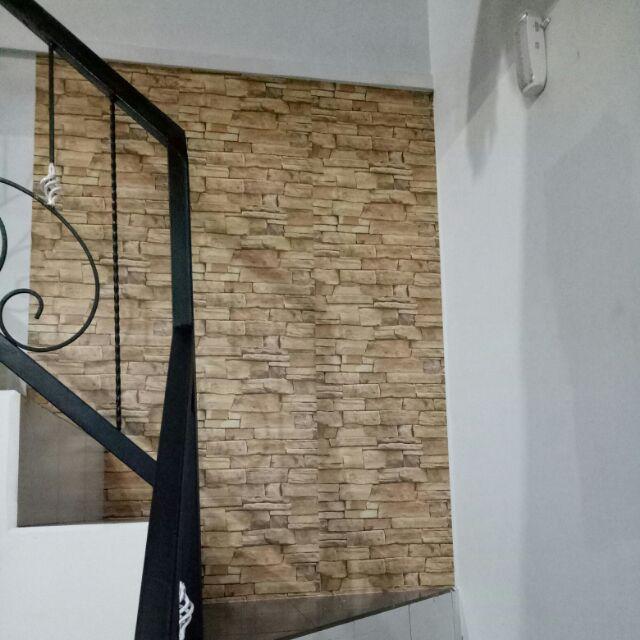 Wallpapersticker Dinding Batu Alam Elegan Sticker Terlaris 10meter