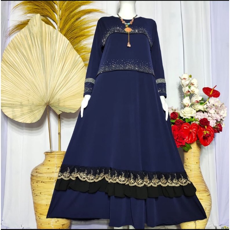 gamis abaya Payet renda/gamis abaya payet