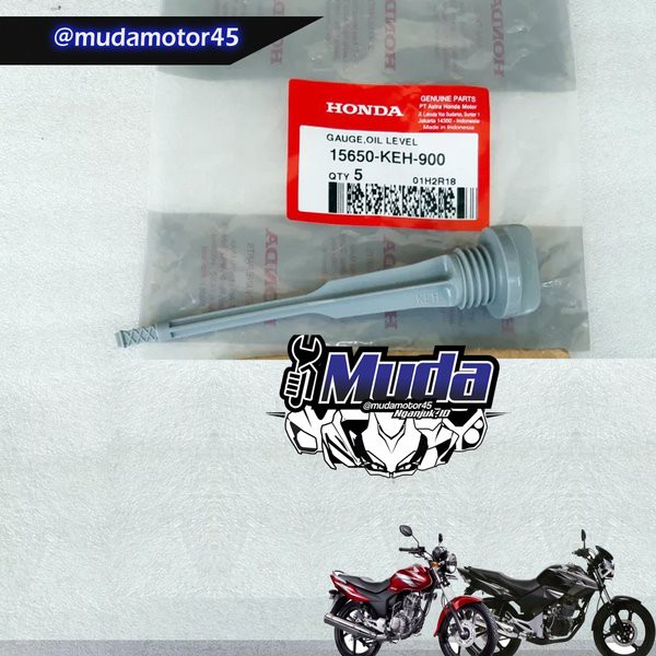 GAUGE OIL LEVEL 15650-KEH-900 BAUT TUTUP PENGISIAN OLI MESIN GL MAX MEGA PRO TIGER ORI AHM