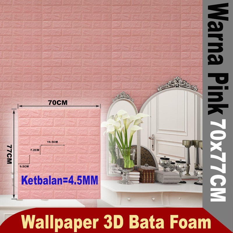 (Aimilo)  Wallpaper Dinding 3D Foam Motif Bata Dekorasi Dinding Kamar Ukuran 70 x 77CM Kamar Paling Murah-5
