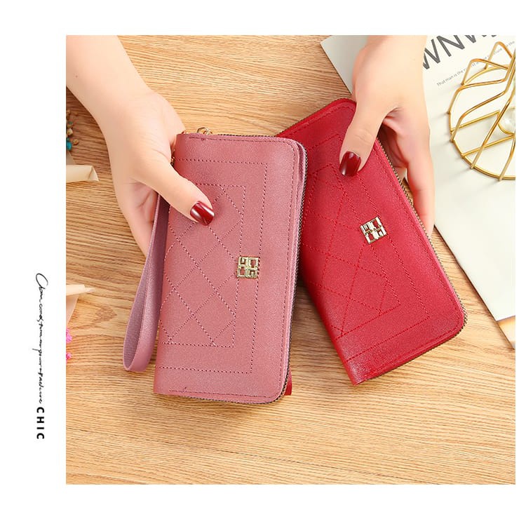 EV D 044-8  Dompet Panjang Relesting Wanita Fashion Korea Import