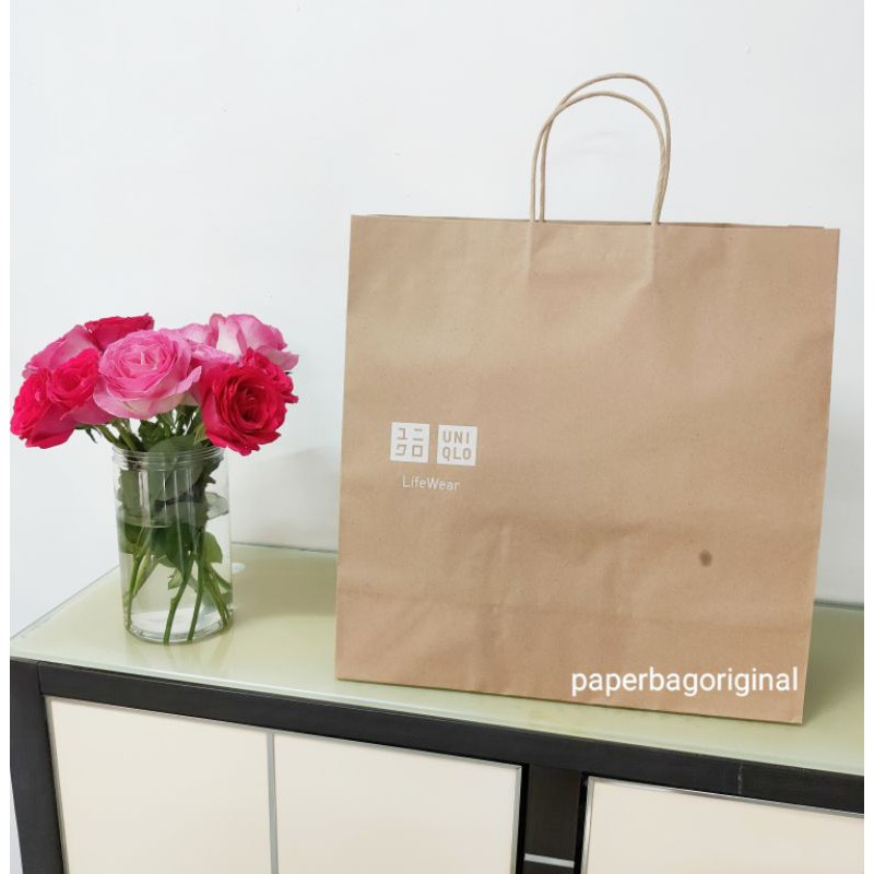 

Uniqlo Paperbag Original Brown Paper Bag Tas Kantong Belanja