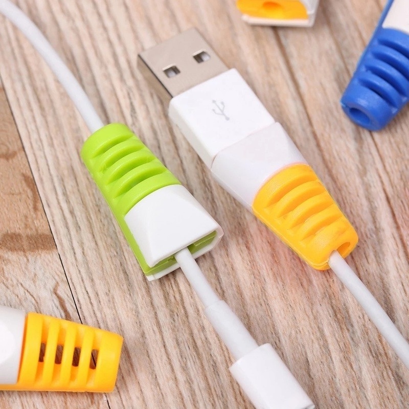 2 Pcs Pelindung Kabel Data / Charger / USB Anti Putus Warna-Warni