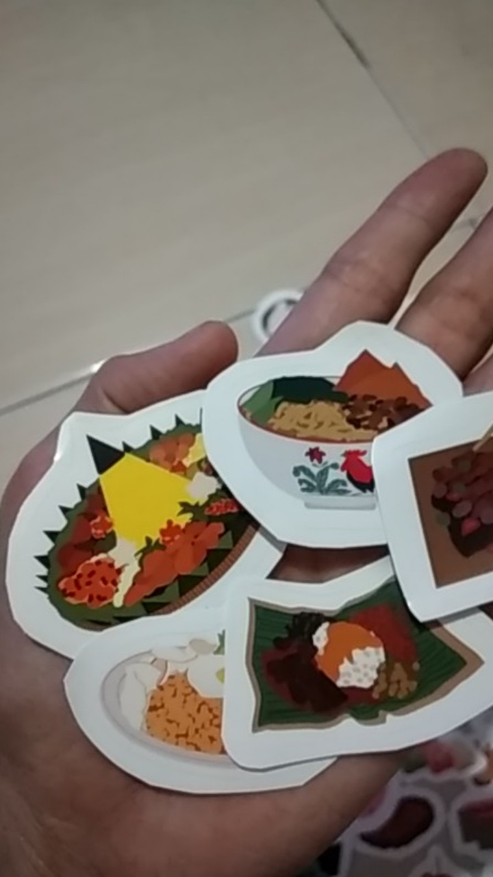 Stickeasy Aesthetic Sticker Pack Indonesian Food 20pcs | Sticker Laptop, Handphone, Tumbler