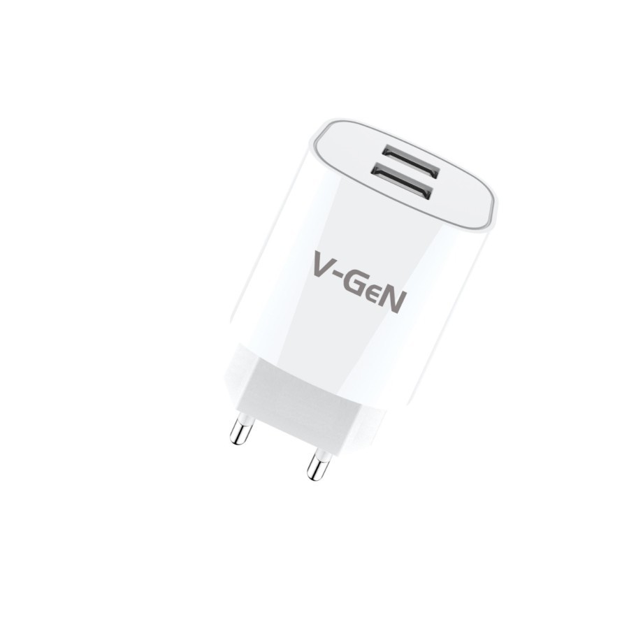 [COD] CHARGER VGEN VTC2-10 AUTO ID DUAL PORT 2.4A INCLUDE KABEL DATA MICRO USB 1M