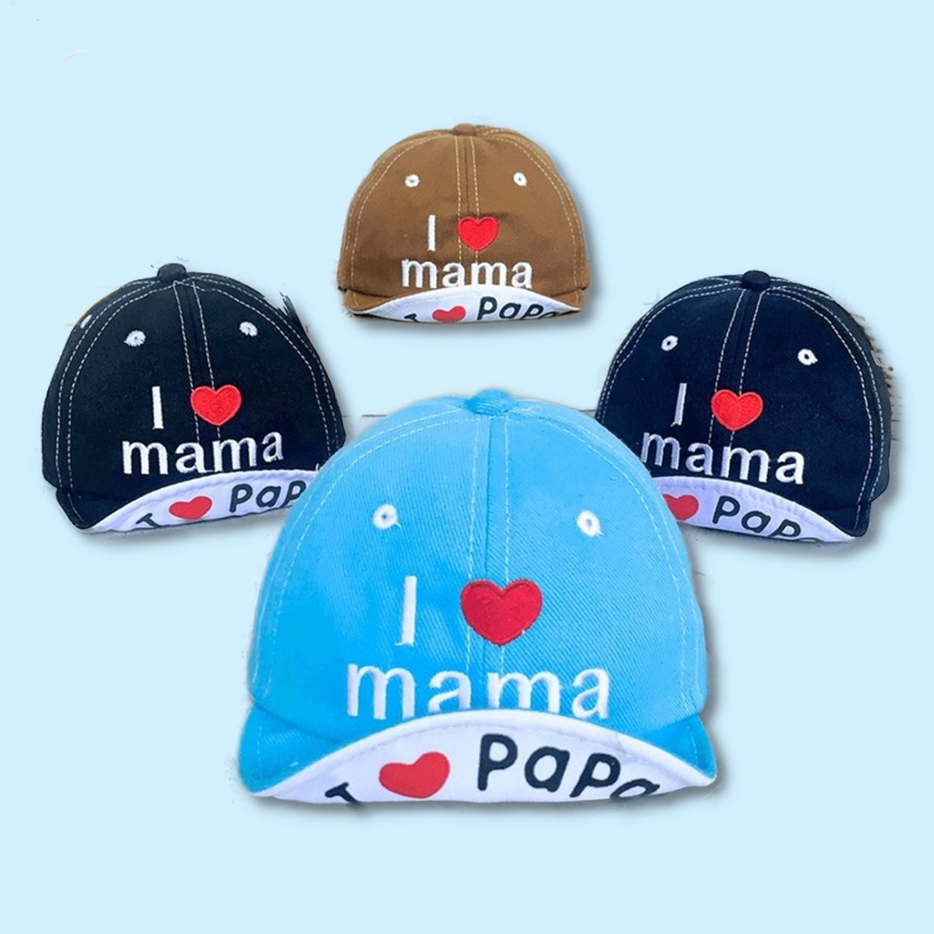OSM JKT T5361 Topi Anak Model I Love Mama / Topi Fashion Unisex / Fashion Anak Bayi / Topi Anak Unisex-5