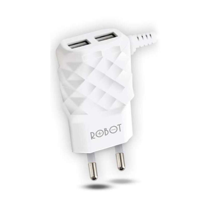 Adaptor ROBOT RT-K5 RT K5 Adapter Power charger 3 Output 2.1 A 2 Port usb Original resmi original