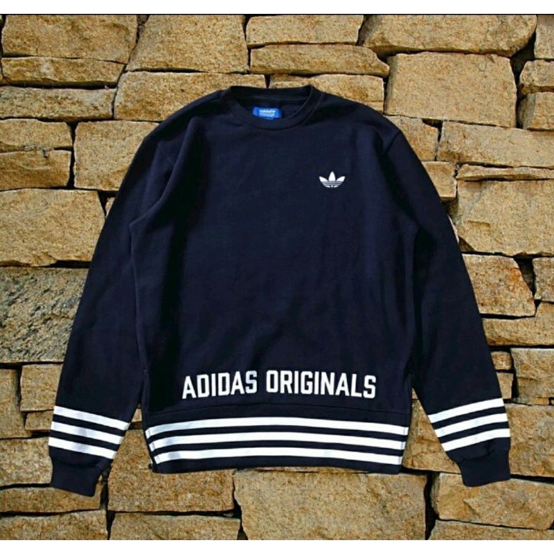 ADIDAS THREE FOIL CREWNECK / SECOND BEKAS PRELOVED ORIGINAL  / HOODIE KAOS POLO
