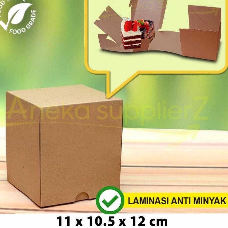 

Harga Termurah TMW Cake Box - Kotak Kue - Box Kue - Dus Kue SLICE -KRAFT COKLAT-11 x10.5x 12 cm (20p