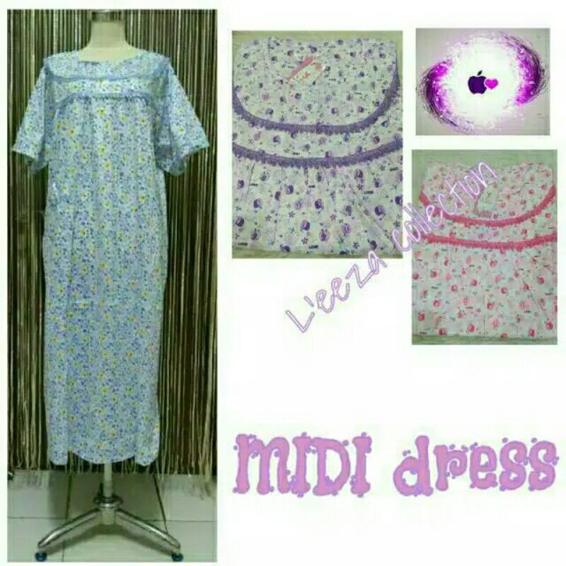 Daster midi Flower renda tg.pendek