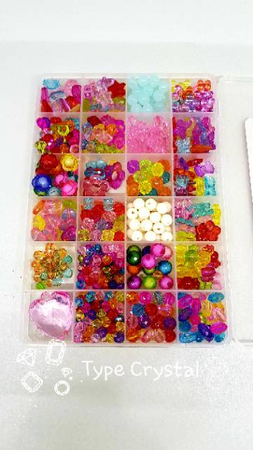 Mainan edukatif anak meronce merangkai manik beads seri snowball / crystal