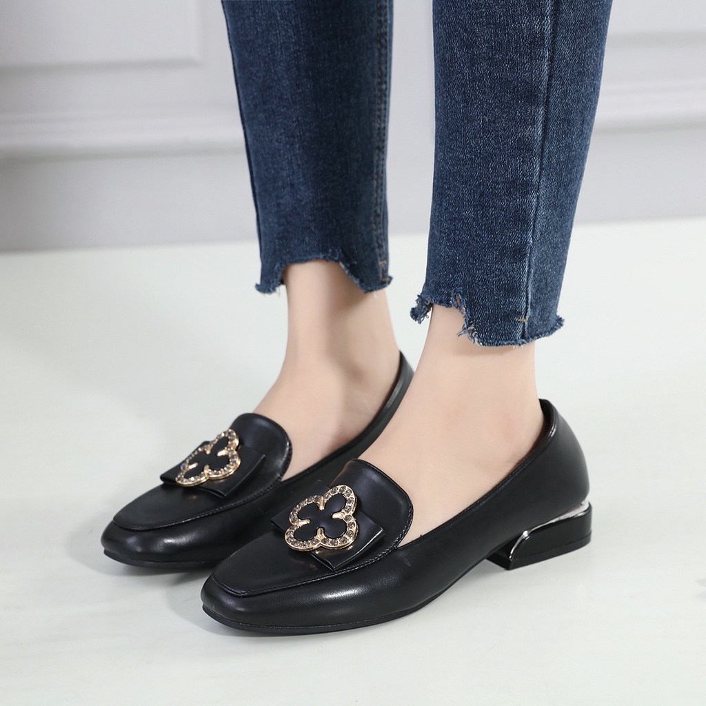 JISO RYONA SANDRA-36 Sepatu Kerja Wanita Heels 3cm Hak Chunky Import