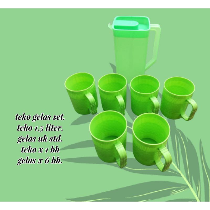 teko set cangkir plastik